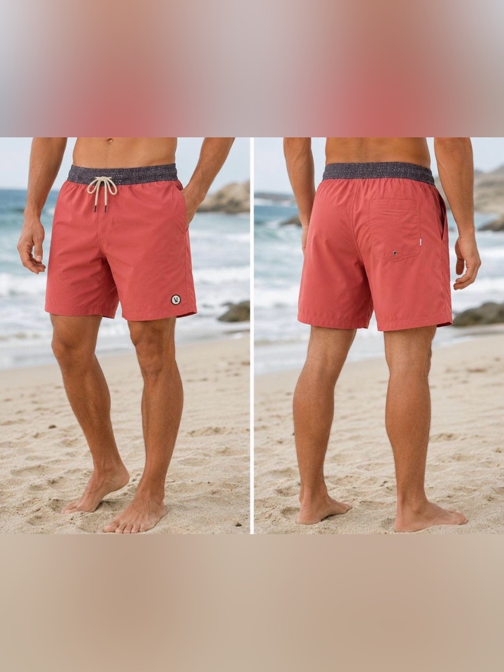 Vuori Coral Kore Saltwater Red Swim Trunks